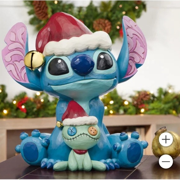 Disney Holiday Stitch Jim Shore 14.8" H Disney Holiday Stitch and Scrump Statue - Picture 1 of 4